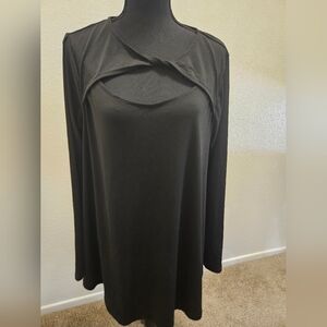 Lane Bryant Black Twist-Front Blouse